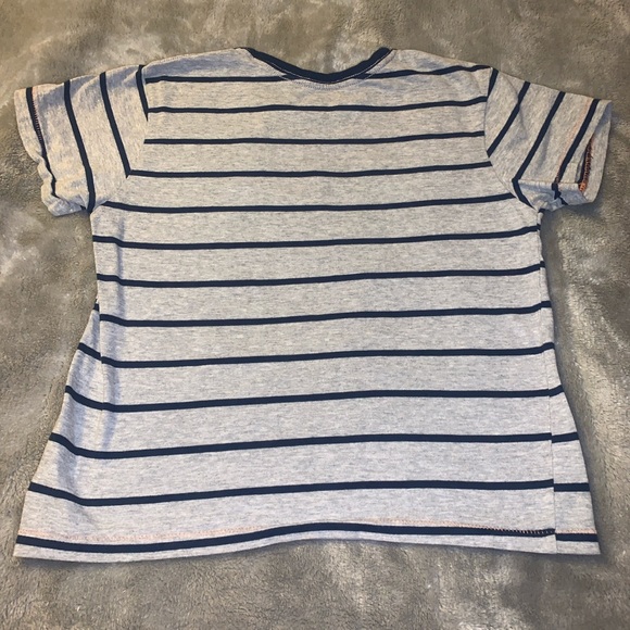 Boy's Size 9-10 Disney Store Star Wars Gray Navy Striped S/S T-Shirt Top Trooper - Picture 6 of 9